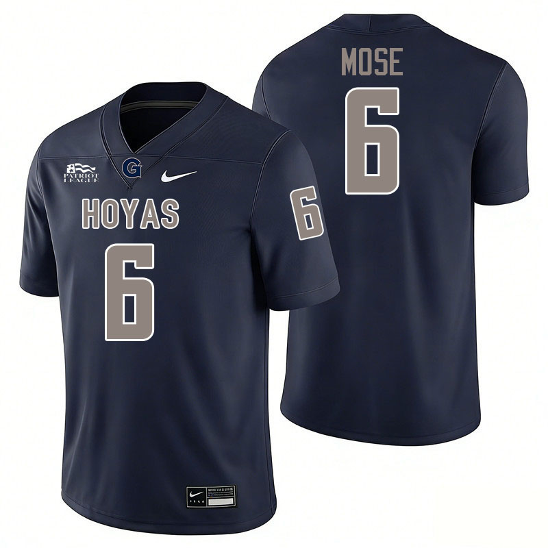 Georgetown Hoyas #6 Naiteitei Mose College Football Jerseys,Uniforms-Navy